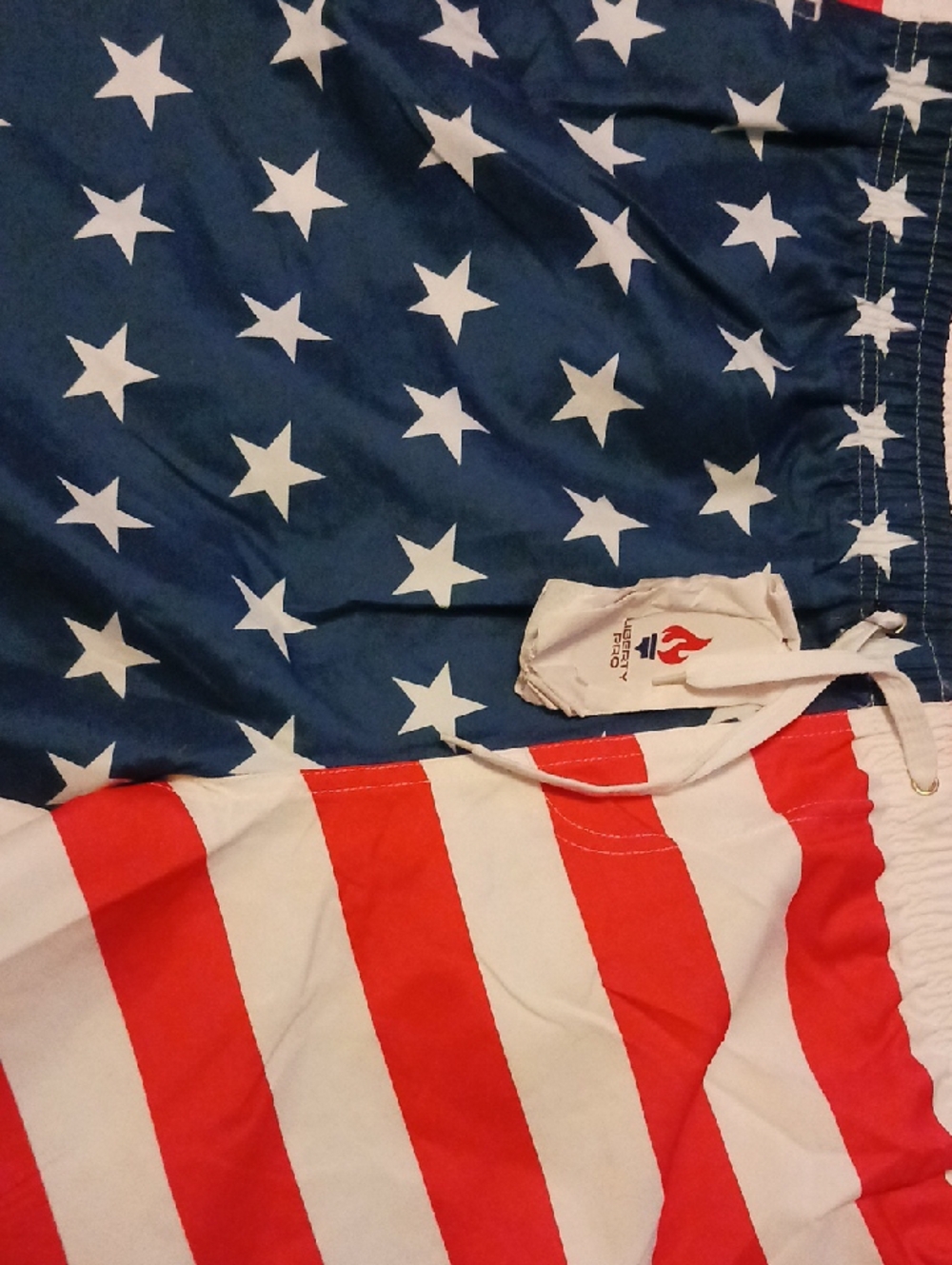 Men’s Patriotic Flag Swim Shorts - Red, White & Blue - Picture 2 of 4